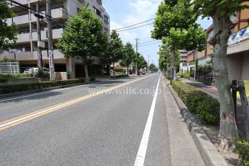 敷地東側の前面道路（南側から）
