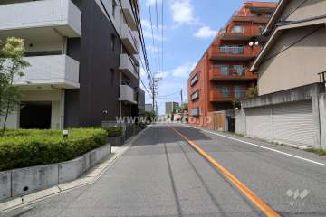 敷地東側の前面道路（南側から）