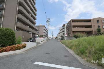 敷地南側の前面道路（西側から）