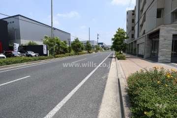 敷地北東側の前面道路（北西側から）