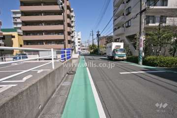 敷地西側の前面道路(南側から)