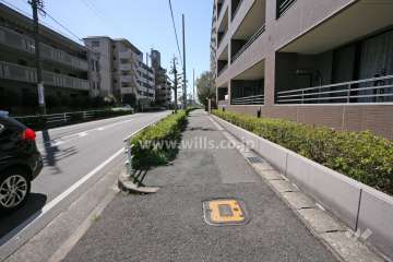 敷地南側の前面道路（東側から）
