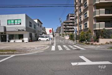 敷地西側の前面道路(南側から)