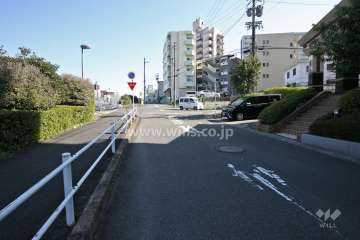 敷地東側の前面道路(北側から)