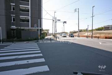 敷地西側の前面道路