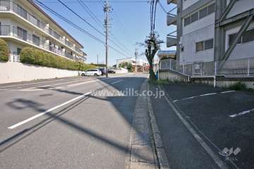 敷地南西側の前面道路(北西側から)