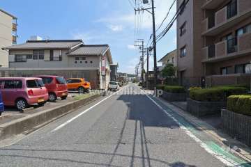 敷地東側の前面道路（北側から）