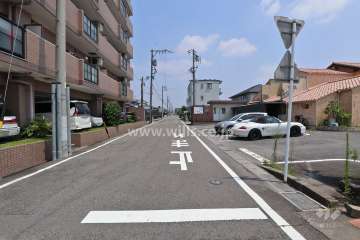 敷地南側の前面道路（西側から）