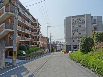 敷地北西側の前面道路（北東側から）