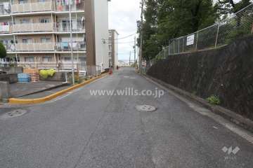 敷地東側の前面道路（南側から）