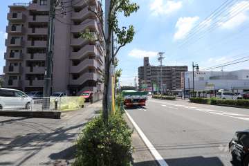 敷地西側の前面道路（北側から）