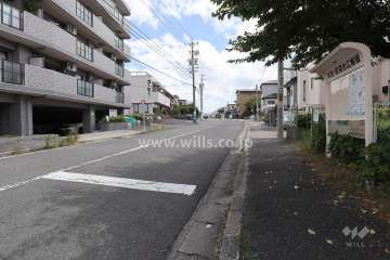 敷地南側の前面道路（西側から）