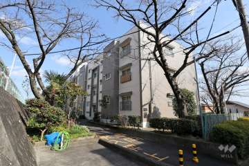 本地ヶ原住宅1号棟の外観(北西側から）