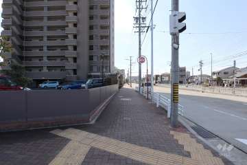 敷地北西側の前面道路（北東側から）