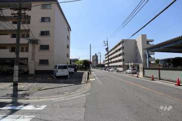 敷地西側の前面道路（北側から）