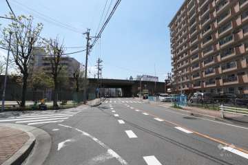 敷地東側の前面道路（北側から）