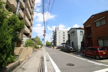 敷地南側の前面道路（西側から）