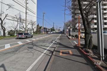 敷地西側の前面道路（南側から）