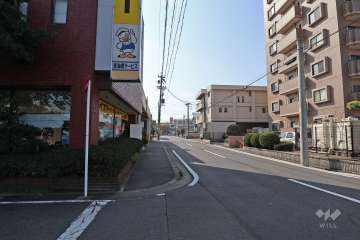 敷地東側の前面道路（北側から）