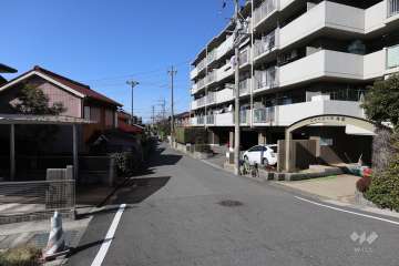 敷地南側の前面道路（東側から）