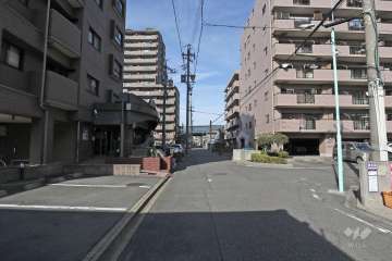 敷地東側の前面道路（南側から）
