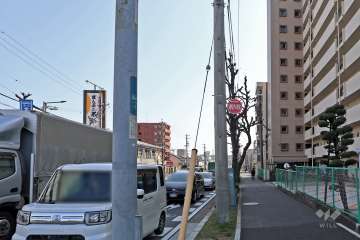 敷地北側の前面道路（西側から）