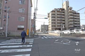 敷地東側の前面道路（北側から）