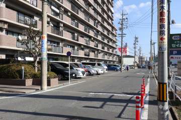 敷地南側の前面道路（西側から）