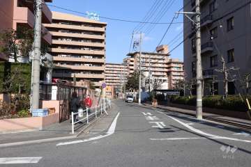 敷地西側の前面道路（南側から）