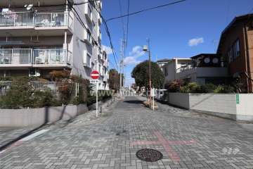 敷地東側の前面道路（南側から）