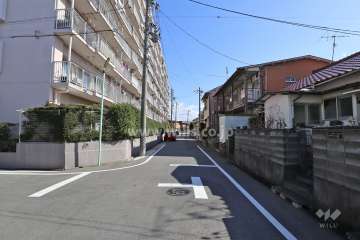 敷地南側の前面道路（西側から）