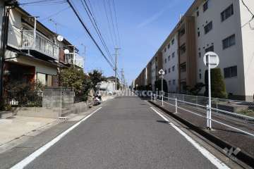 敷地北側の前面道路（西側から）
