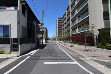 敷地西側の前面道路（南側から）