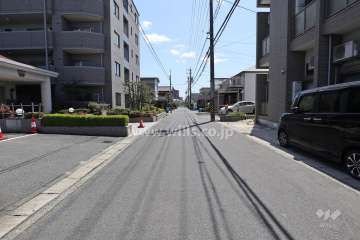 敷地西側の前面道路（北側から）