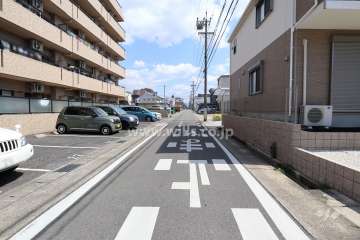 敷地の南側前面道路（西側から）