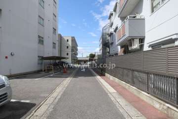 敷地東側の前面道路（南側から）