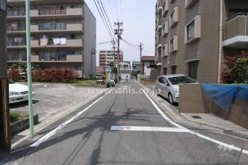 敷地西側の前面道路（南側から）
