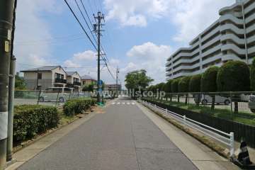 敷地の北側前面道路(西側から)
