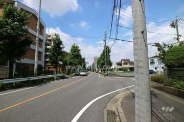 敷地の南側前面道路(東側から)
