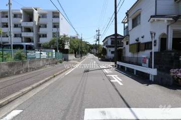 敷地西側の前面道路（北側から）