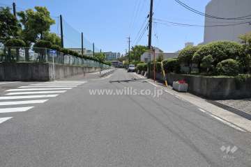敷地東側の前面道路（北側から）
