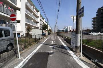 物件の南側前面道路（西側から）