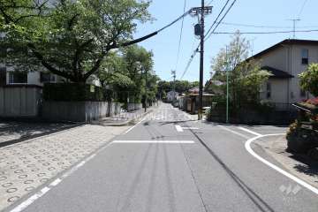 敷地西側の前面道路（北側から）