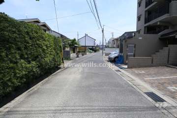 敷地北側の前面道路（西側から）