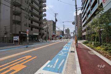 敷地の北側前面道路（東側から）
