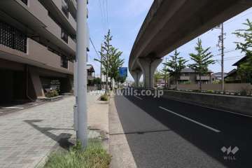 敷地東側の前面道路（南側から）