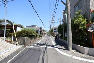 敷地西側の前面道路（南側から）