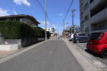 敷地西側の前面道路（南側から）