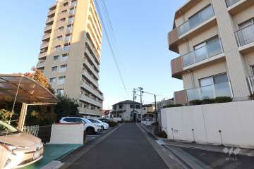 敷地の北側前面道路（西側から）