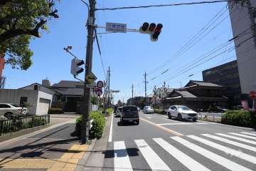 敷地西側の前面道路（北側から）